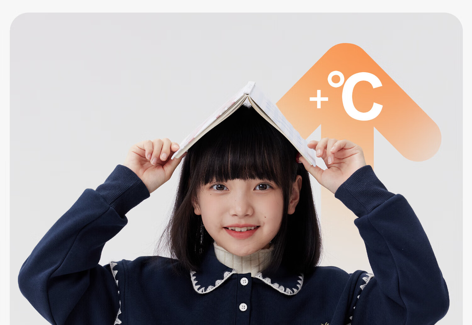 Zuo Xi Girls' Fleece-Lined Sweatshirt 2025 Winter Children's Polo Shirt Doll Collar Warm Top Navy Blue 120 2